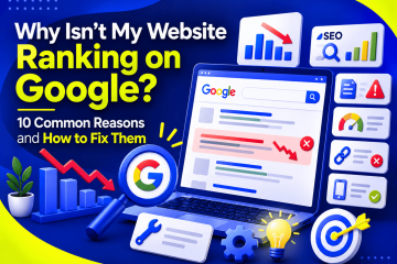 10 Common reasons why a website is not ranking on Google including SEO issues, slow loading speed, weak backlinks, and technical problems